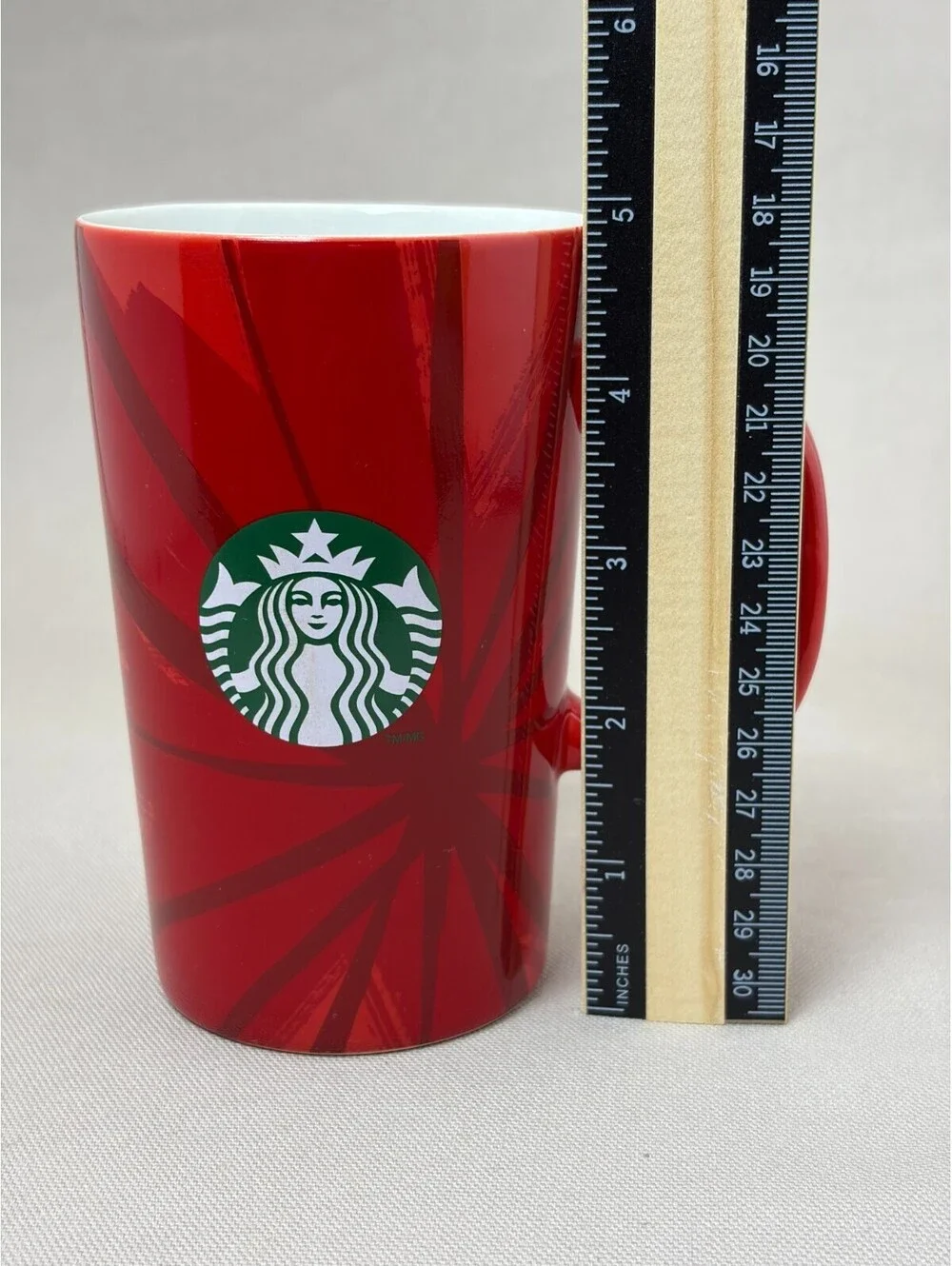 Starbucks 2014 Christmas Blend Mug Holiday Red Siren 30 Years Tall Cup 12 oz